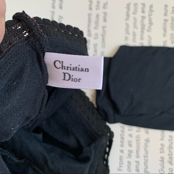 Christian Dior Vintage Pantyhose Black Orchid Size 4 - Picture 6 of 12